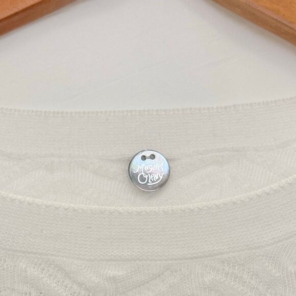 Margaret O'Leary Pullover Sweater in White Coastal Minimalist Small Fall Casual - Picture 3 of 4